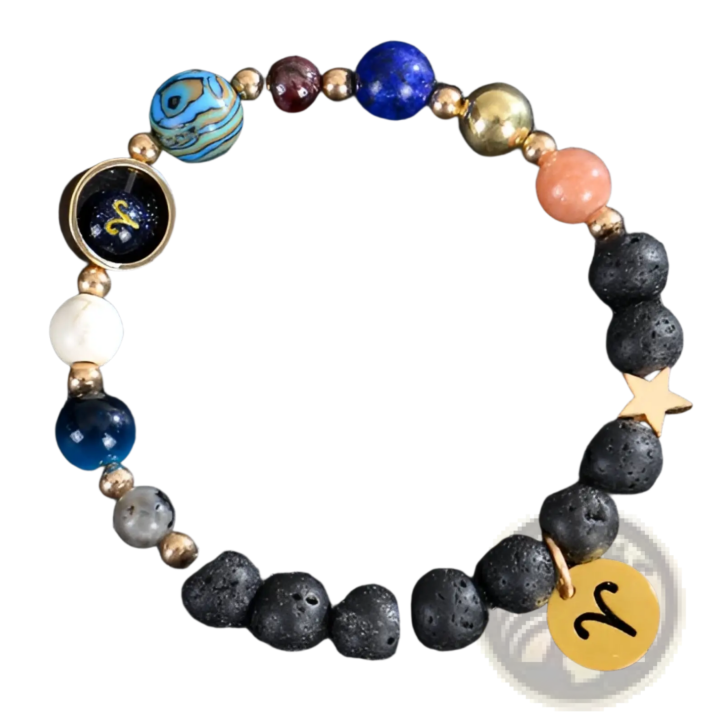 Celestial Zodiac Planet Matte Stone Beaded Bracelet