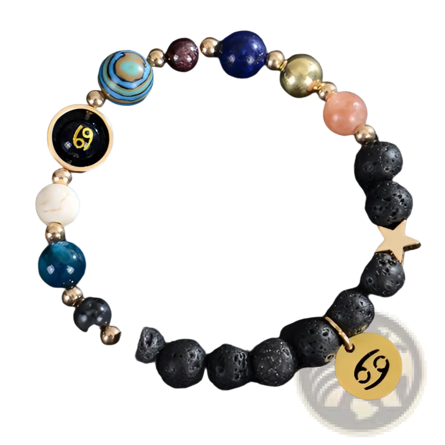Celestial Zodiac Planet Matte Stone Beaded Bracelet
