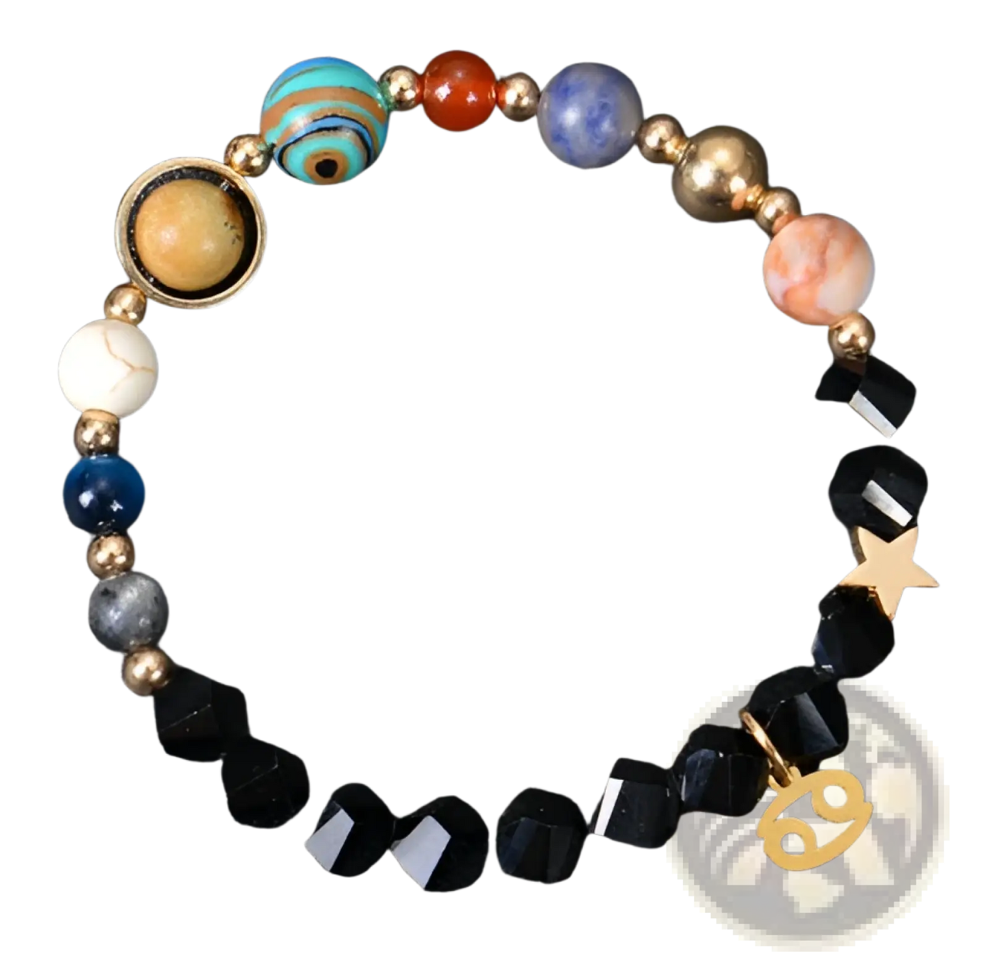 Celestial Zodiac Planet Matte Stone Beaded Bracelet