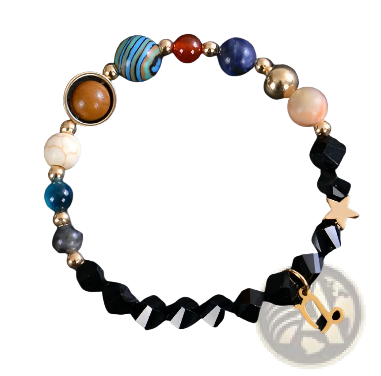 Celestial Zodiac Planet Matte Stone Beaded Bracelet