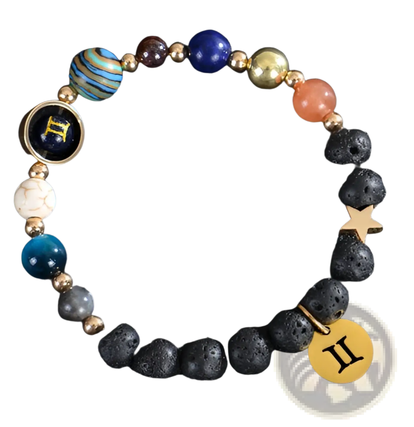 Celestial Zodiac Planet Matte Stone Beaded Bracelet