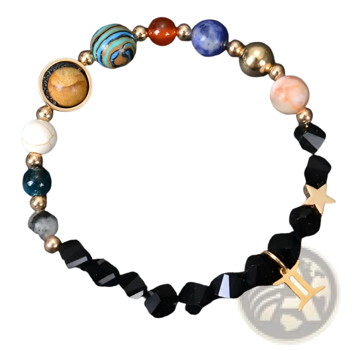 Celestial Zodiac Planet Matte Stone Beaded Bracelet