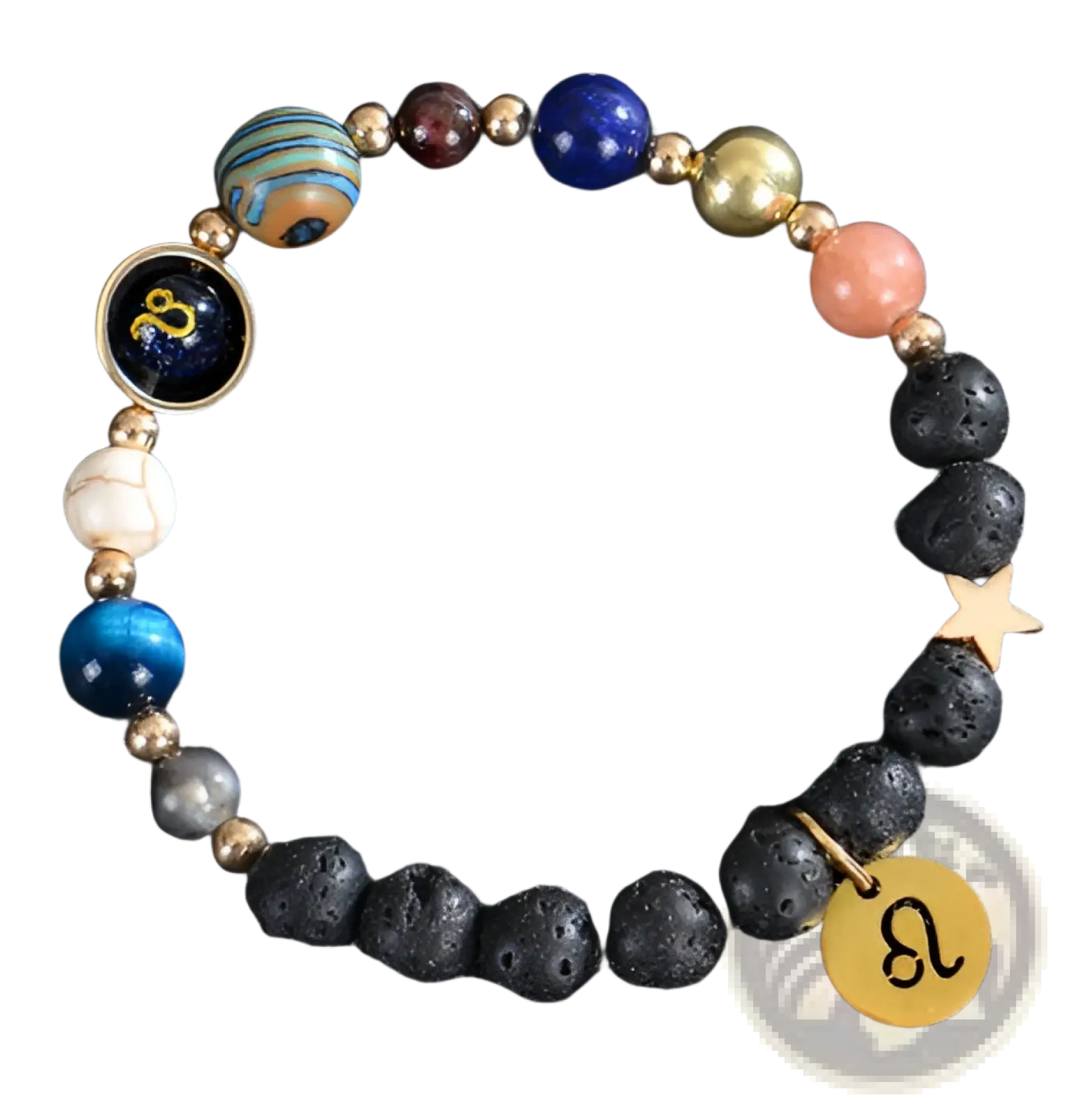 Celestial Zodiac Planet Matte Stone Beaded Bracelet
