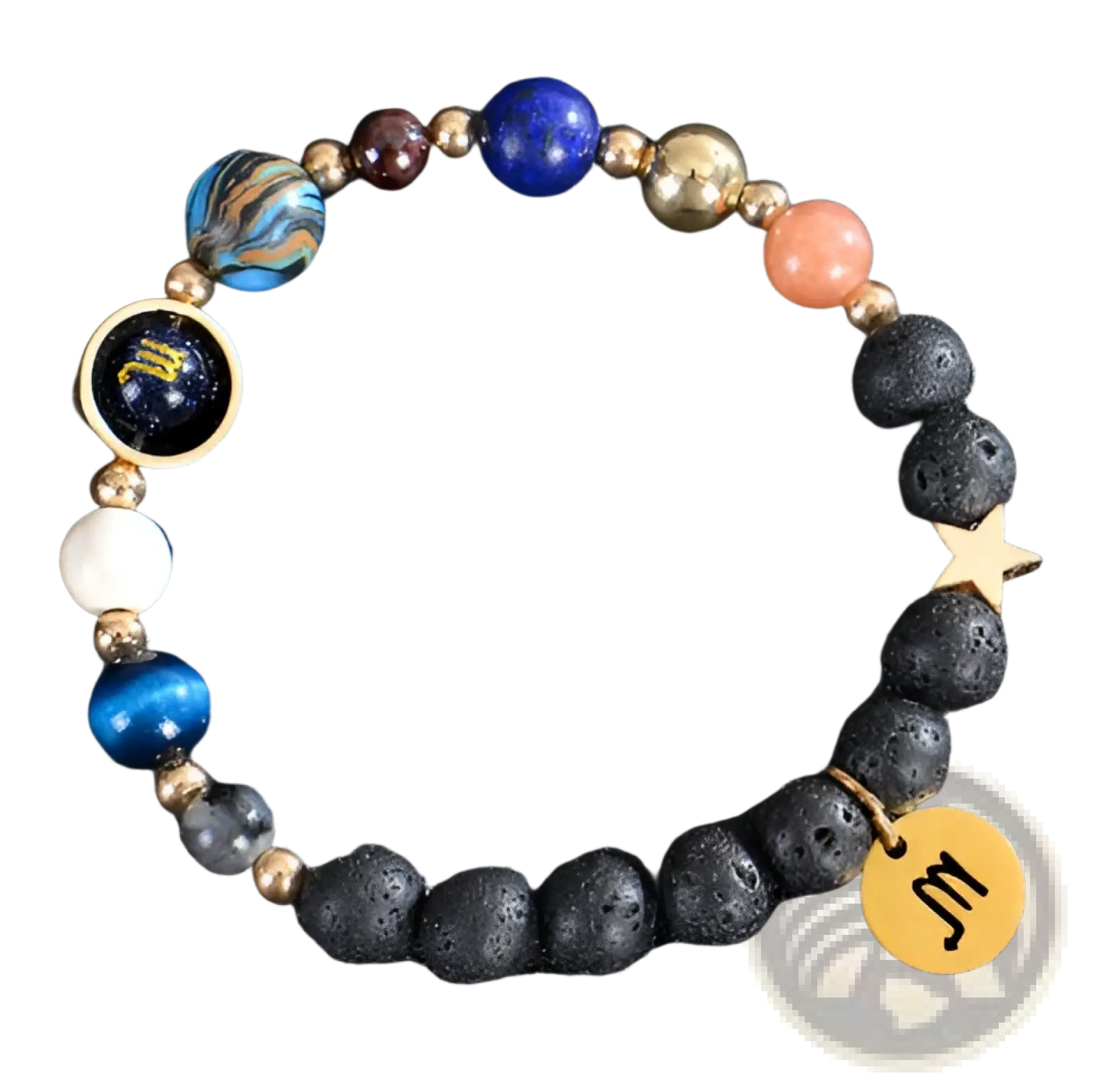 Celestial Zodiac Planet Matte Stone Beaded Bracelet