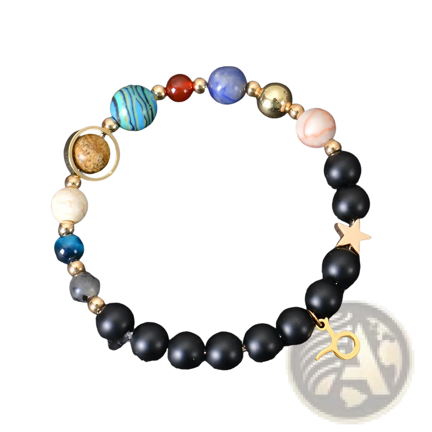 Celestial Zodiac Planet Matte Stone Beaded Bracelet