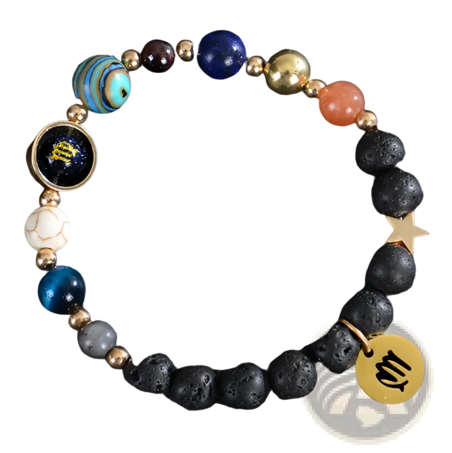Celestial Zodiac Planet Matte Stone Beaded Bracelet