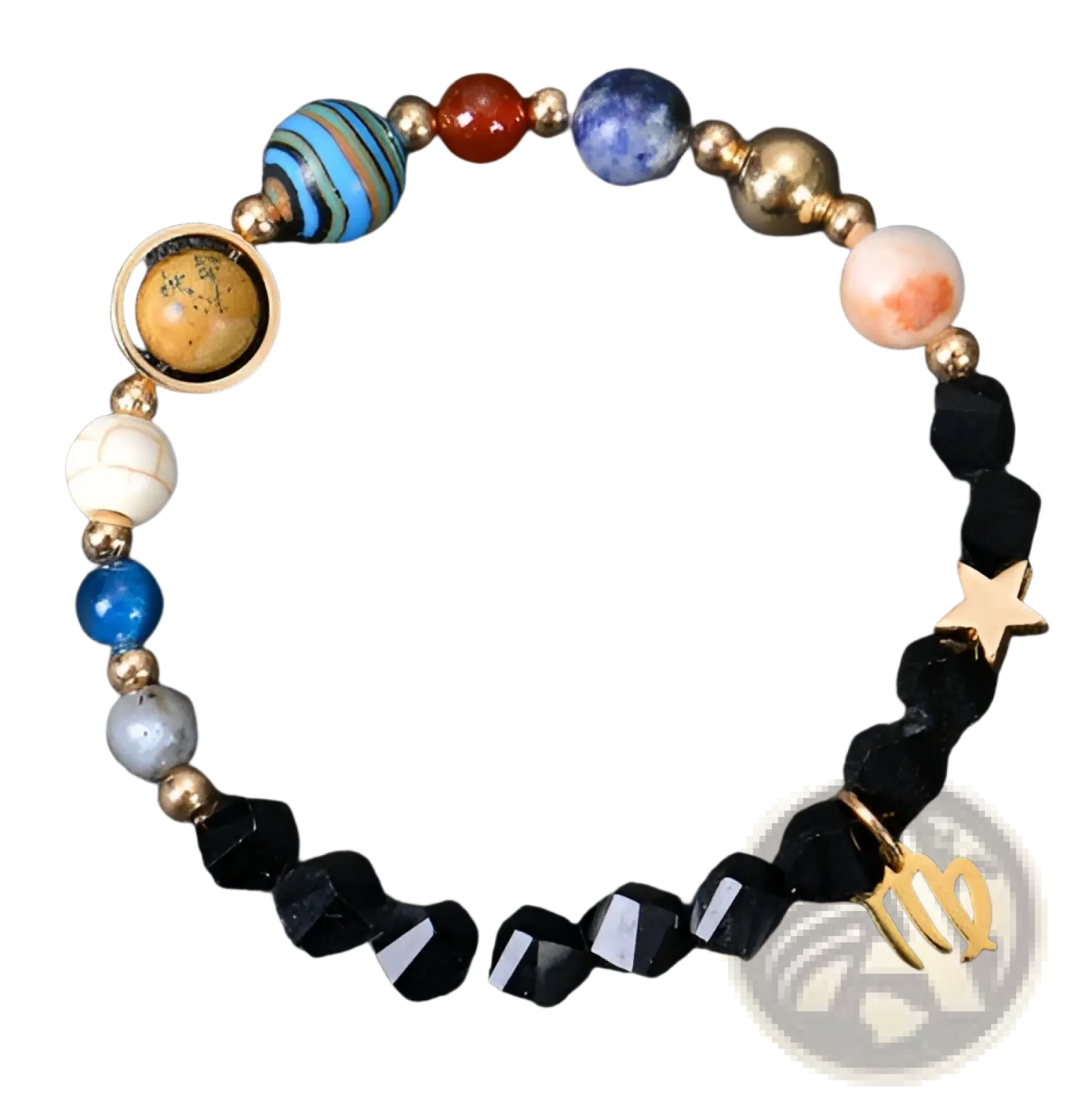 Celestial Zodiac Planet Matte Stone Beaded Bracelet