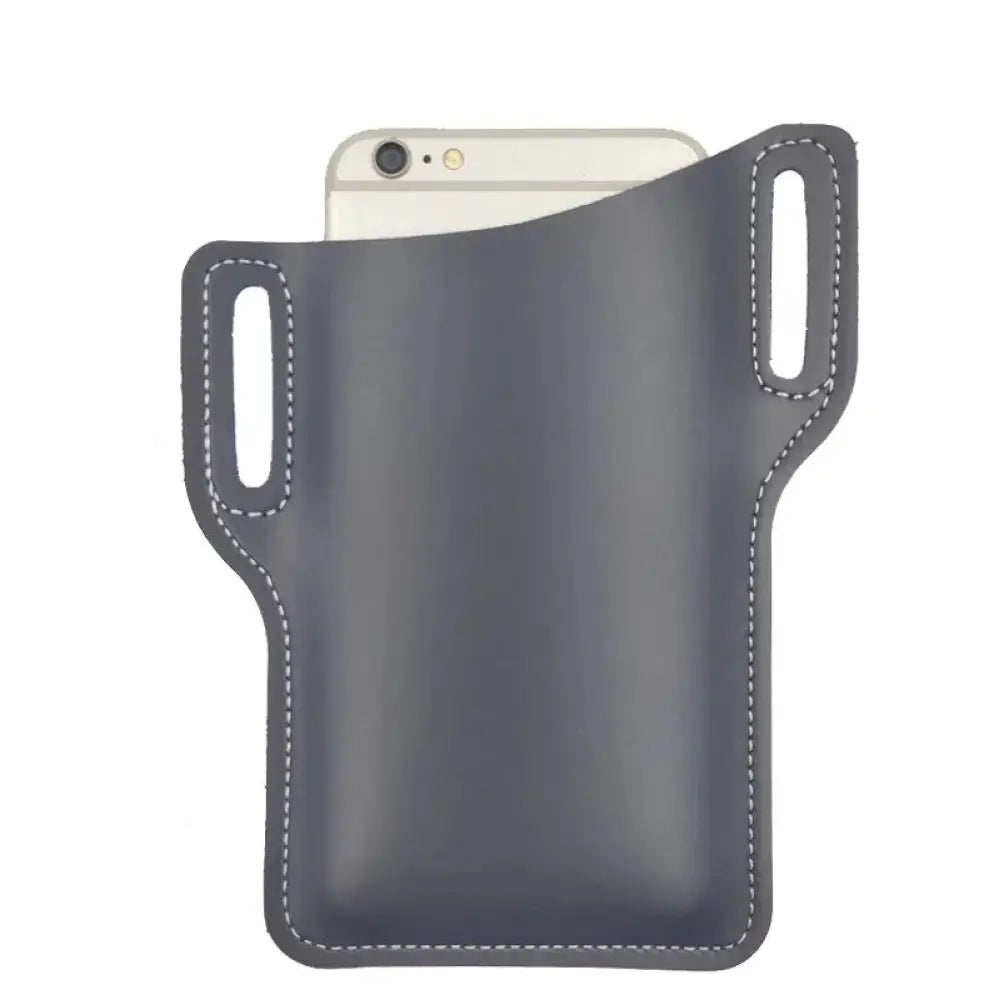 Brown Pu Leather Phone Holster with Belt Loop and Card Slots