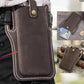 Brown Pu Leather Phone Holster with Belt Loop and Card Slots