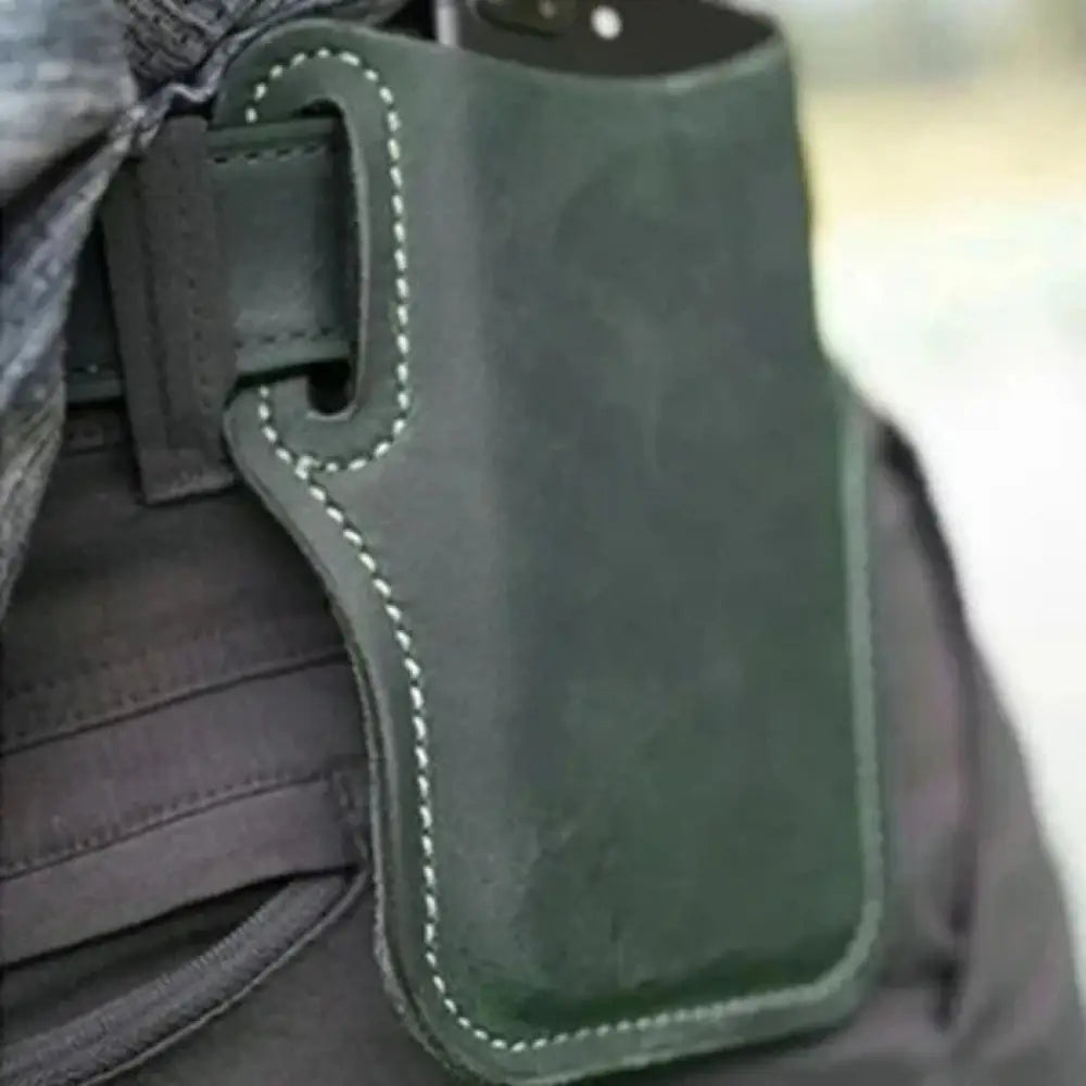 Brown Pu Leather Phone Holster with Belt Loop and Card Slots