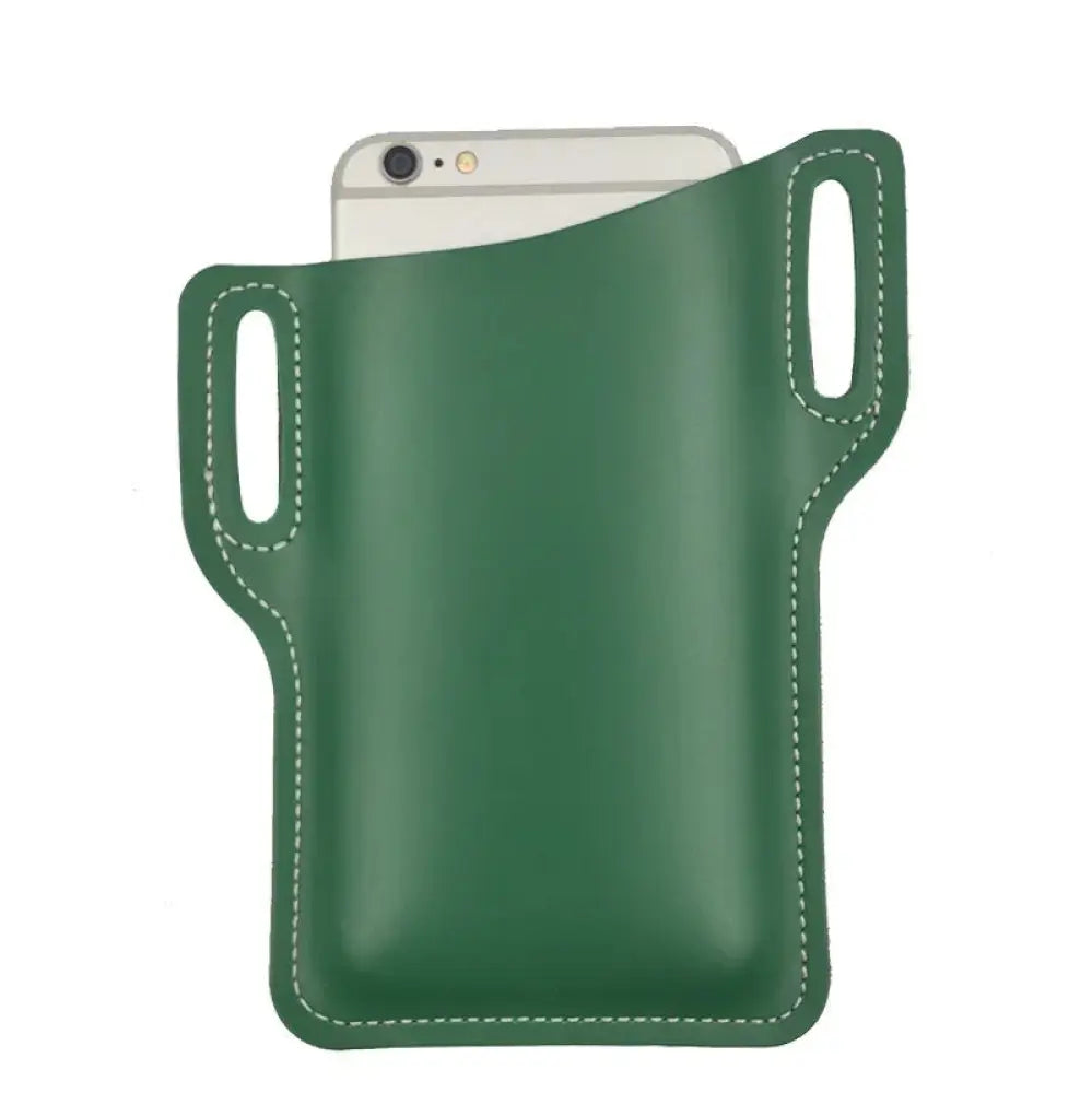 Brown Pu Leather Phone Holster with Belt Loop and Card Slots