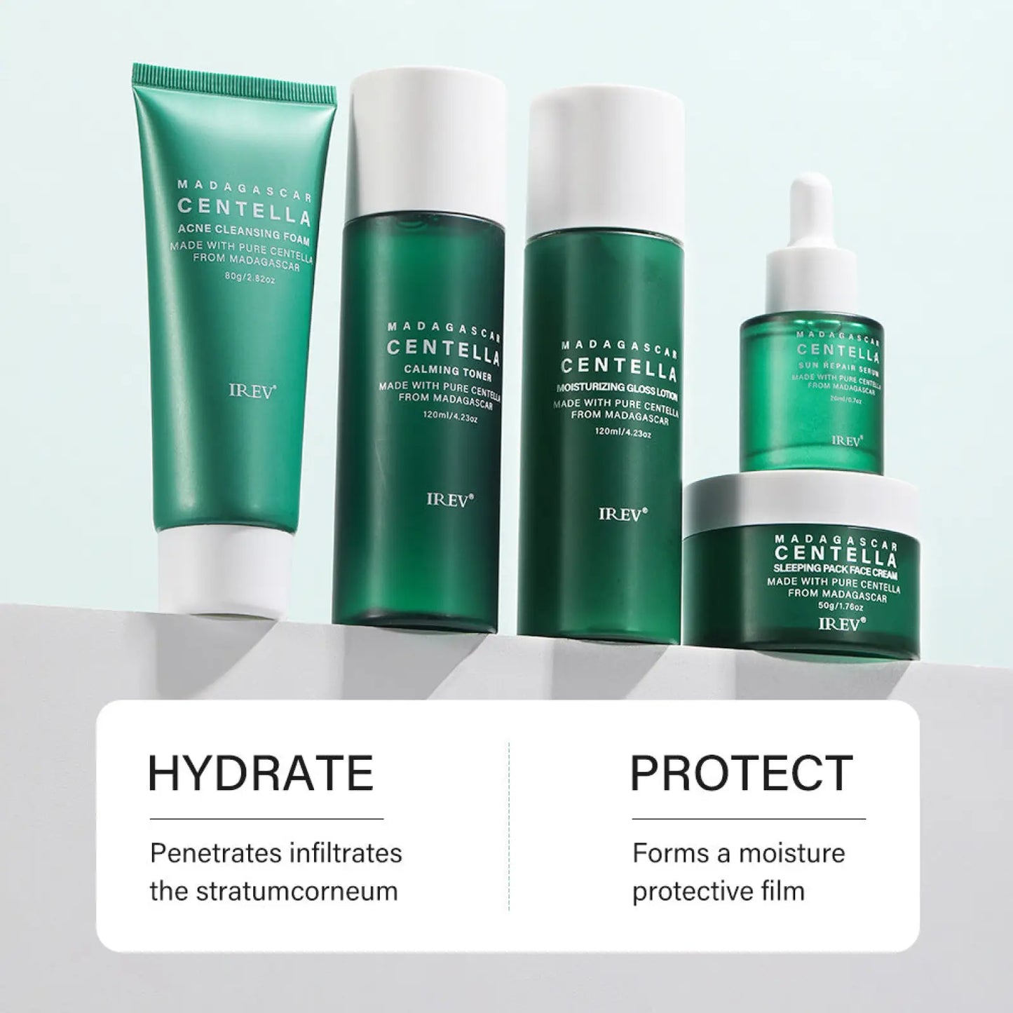 Centella Asiatica 5-piece Facial Skincare Set by Irev