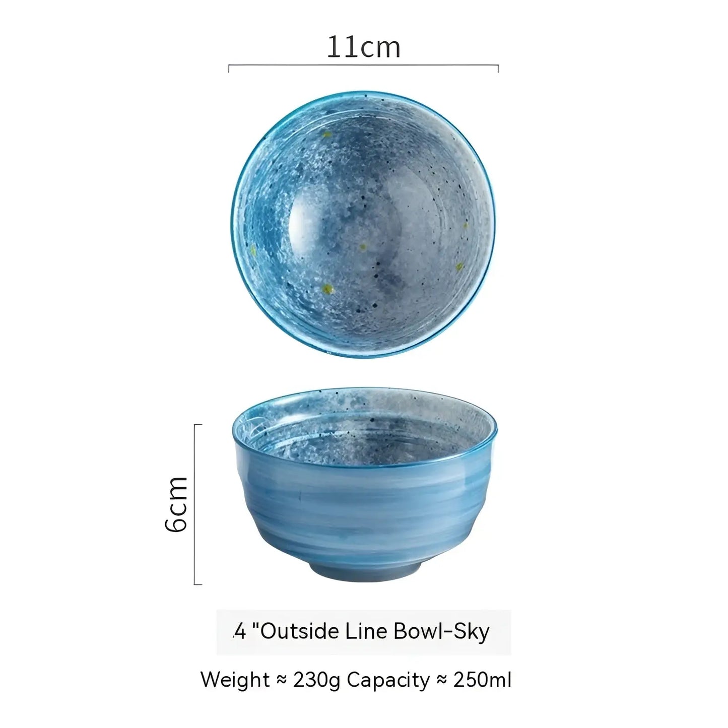 Ceramic Bowl Retro Porcelain Rice Tableware 4 Inch