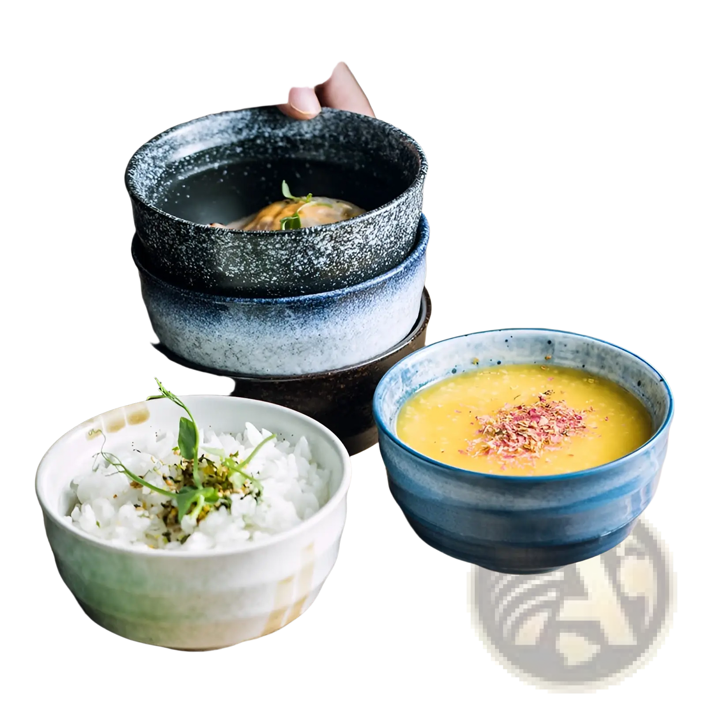 Ceramic Bowl Retro Porcelain Rice Tableware 4 Inch