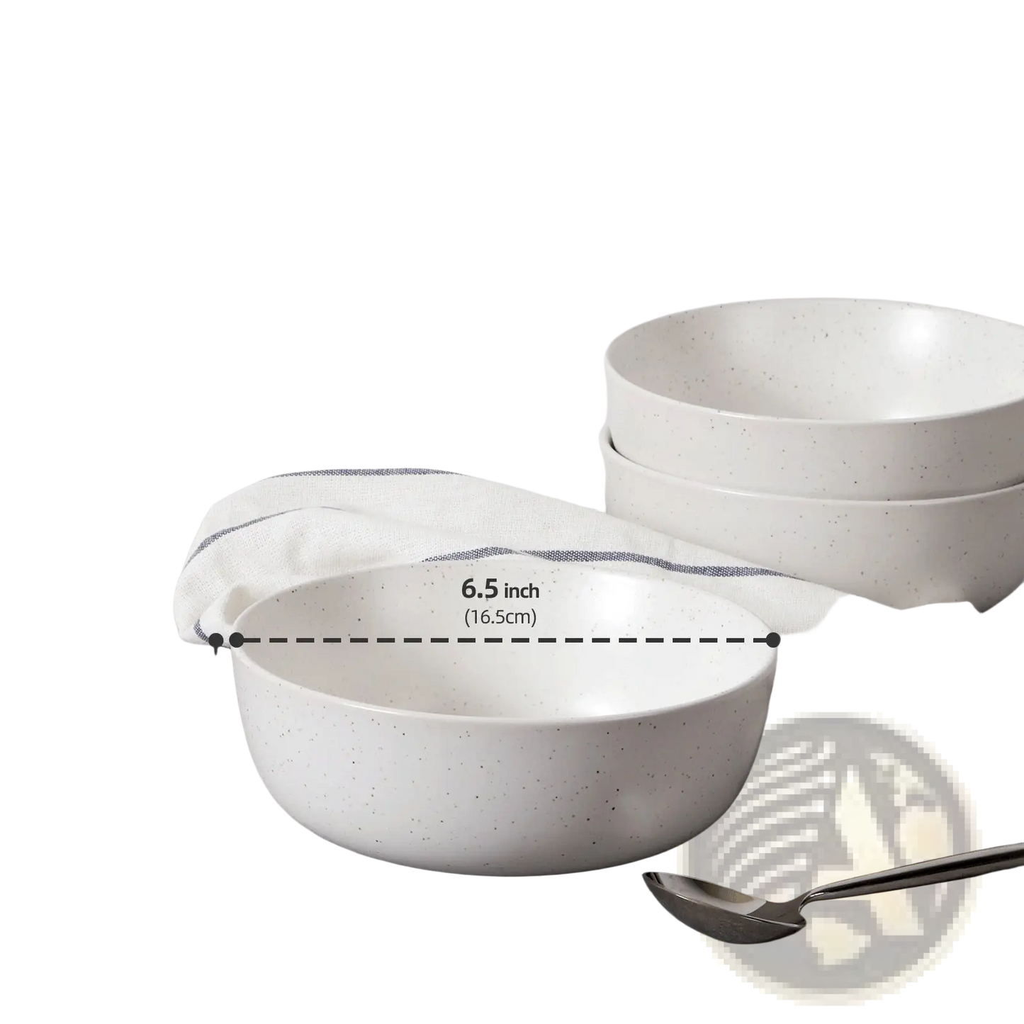 Ceramic Bowl Set 27oz Speckled Soup Salad Bowls