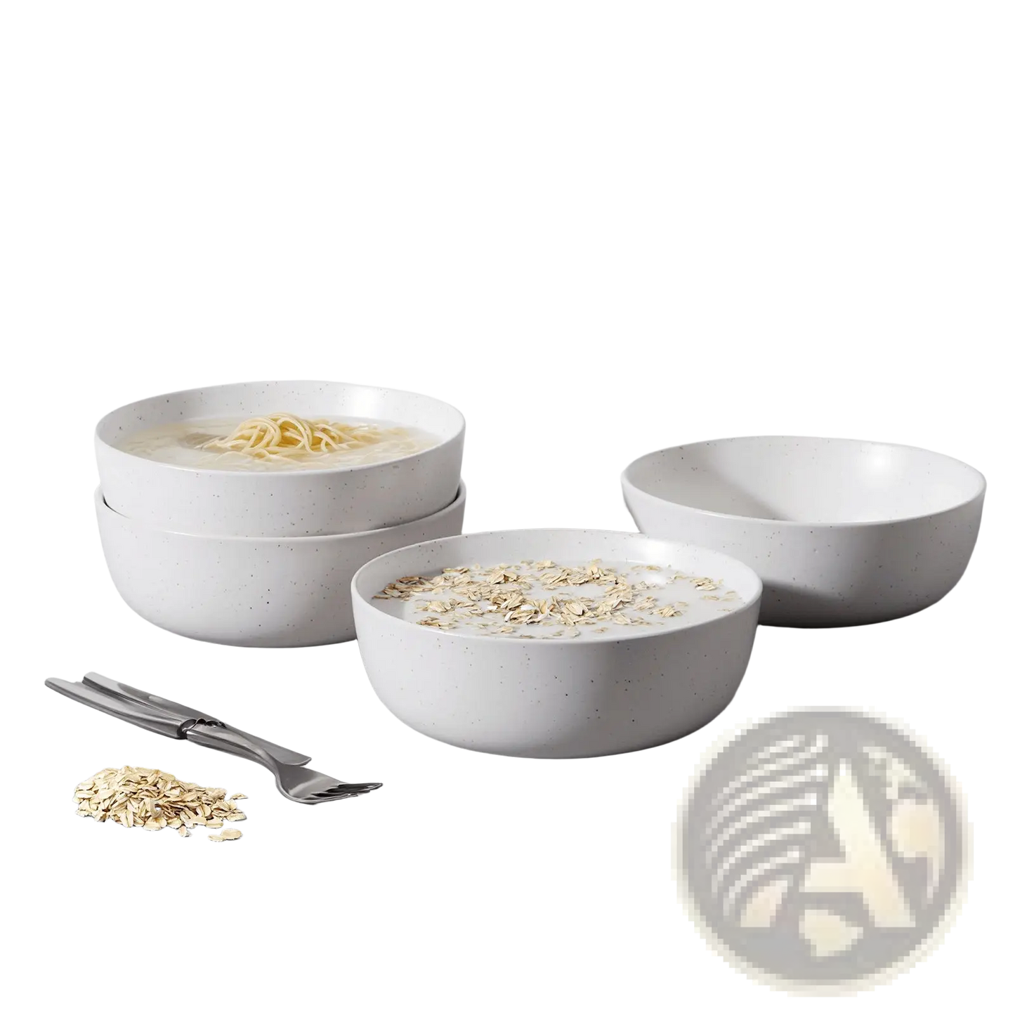Ceramic Bowl Set 27oz Speckled Soup Salad Bowls