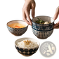 Ceramic Bowl Set 5 Piece Japanese Floral Porcelain