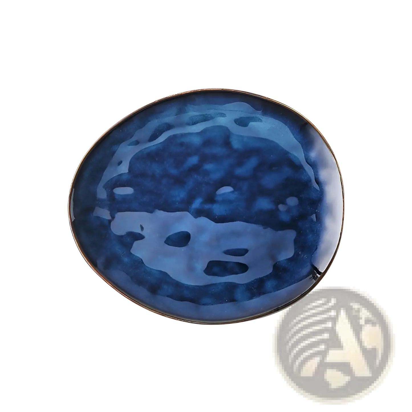 Ceramic Coffee Mug and Saucer Set in Deep Blue Glaze