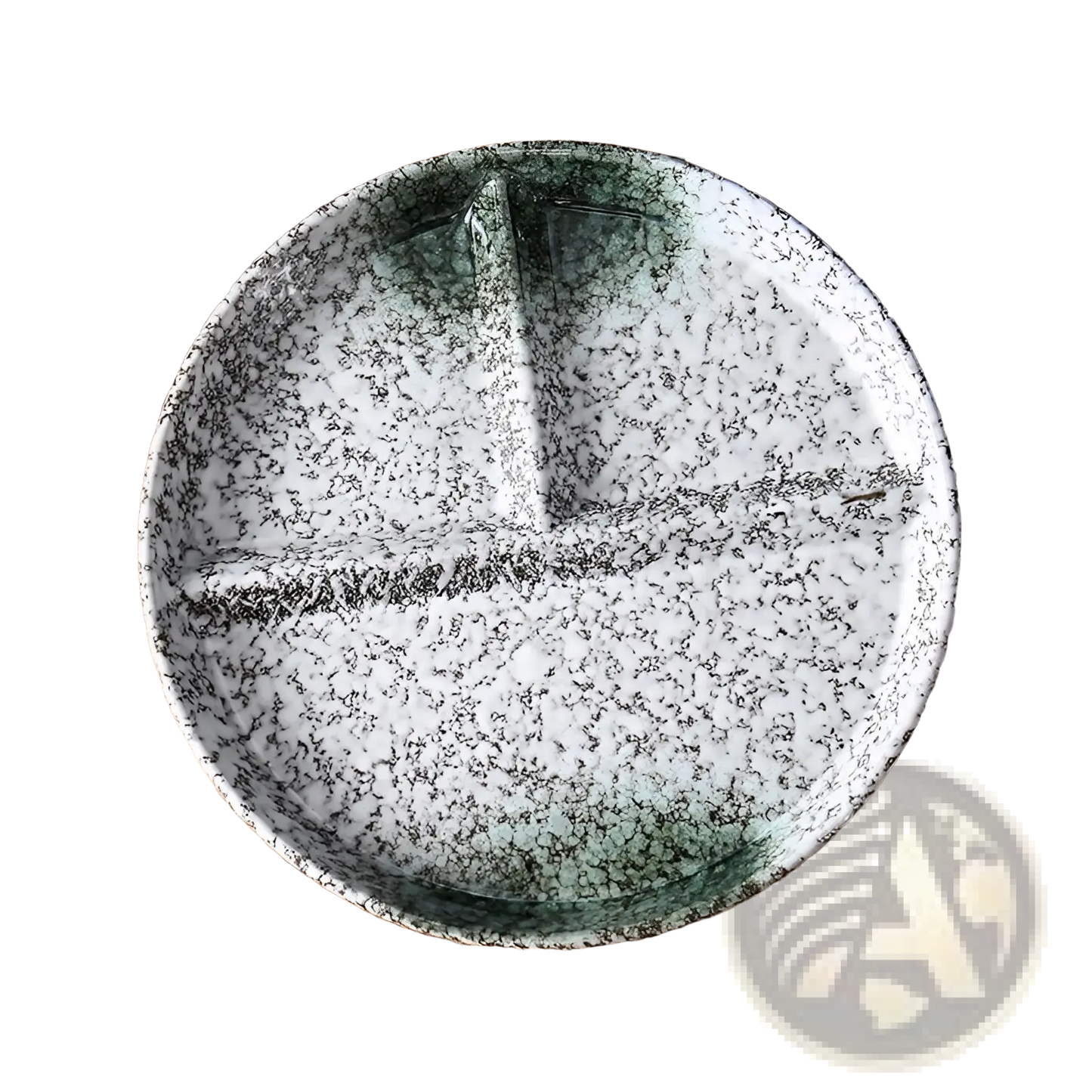 Ceramic Divided Dinner Plate Set with Speckled Glaze