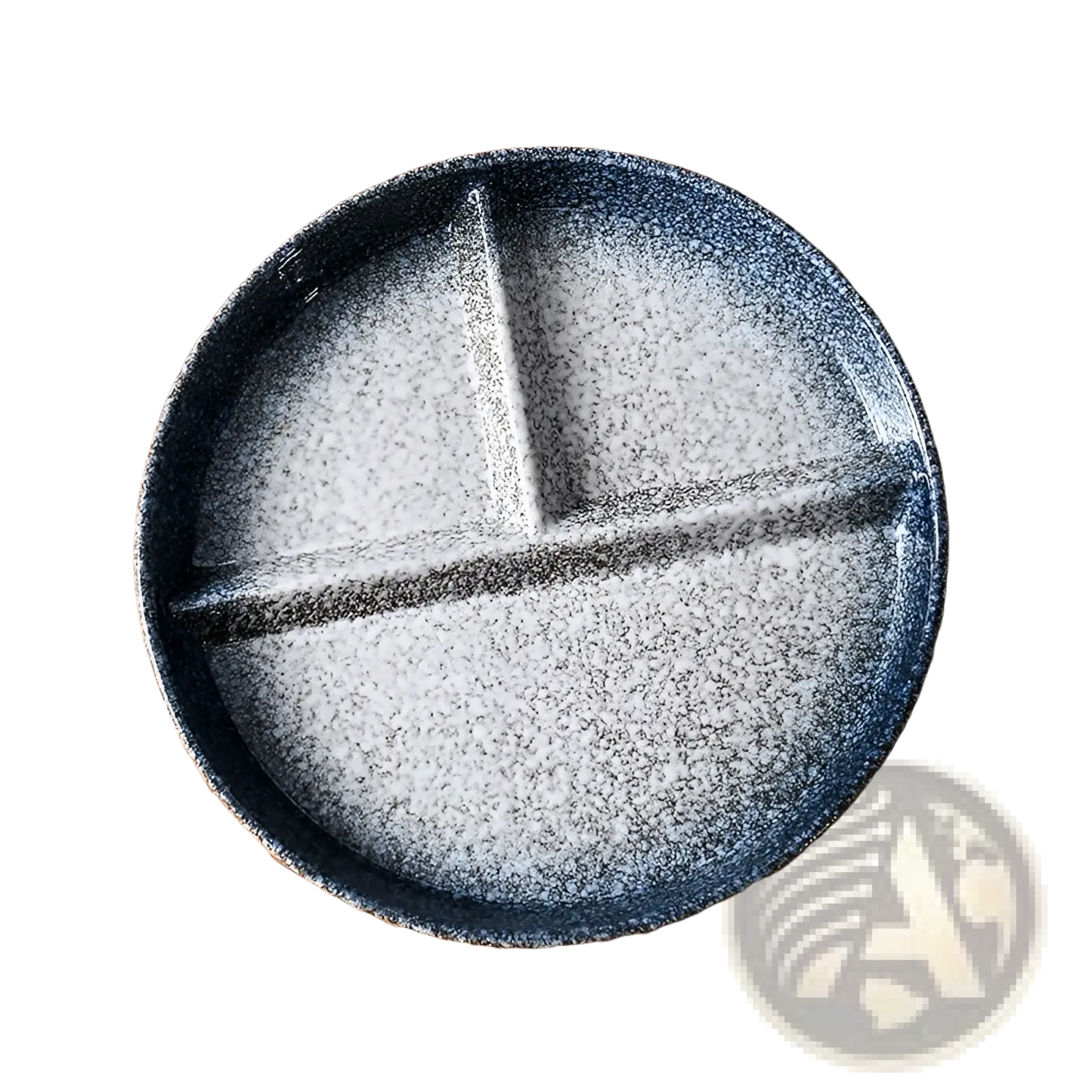 Ceramic Divided Dinner Plate Set with Speckled Glaze