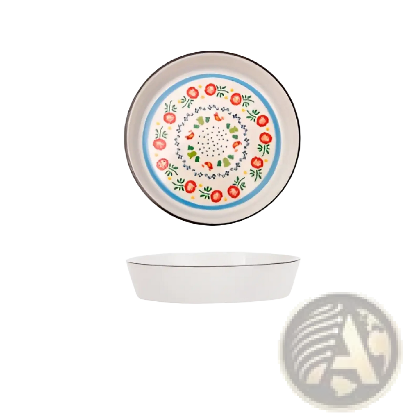 Ceramic Floral Bone China Round Serving Plate
