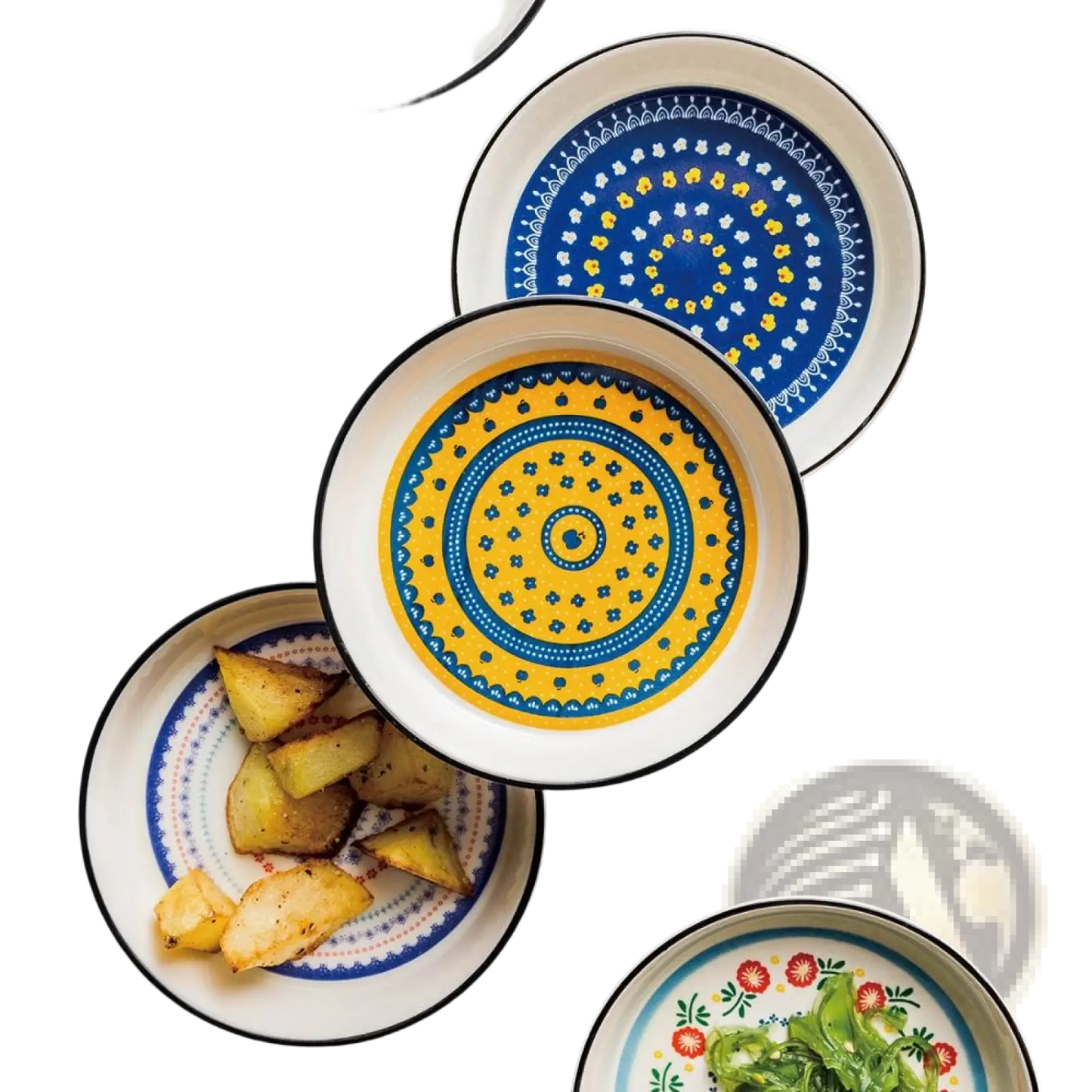 Ceramic Floral Bone China Round Serving Plate