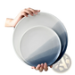 Ceramic Gradient Blue Steak Plate and Bowl Set