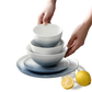 Ceramic Gradient Blue Steak Plate and Bowl Set