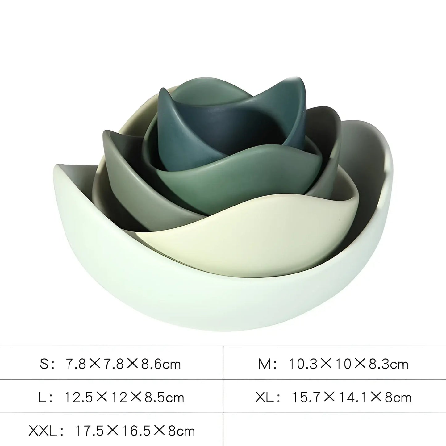 Ceramic Lotus Bowl Pastel Pink Nesting Flower Set