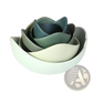 Ceramic Lotus Bowl Pastel Pink Nesting Flower Set