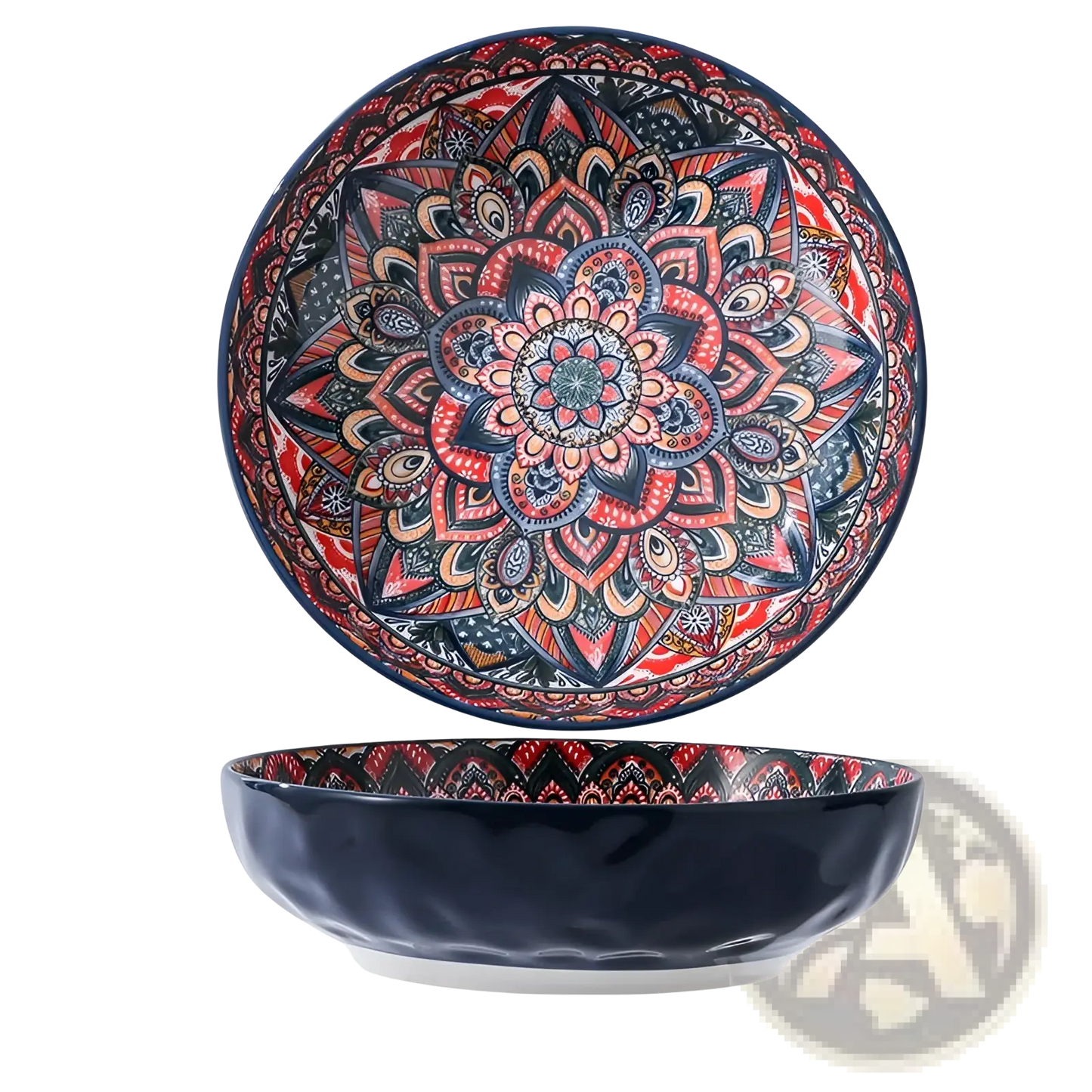 Ceramic Mandala Serving Bowl Hand Painted 400ml
