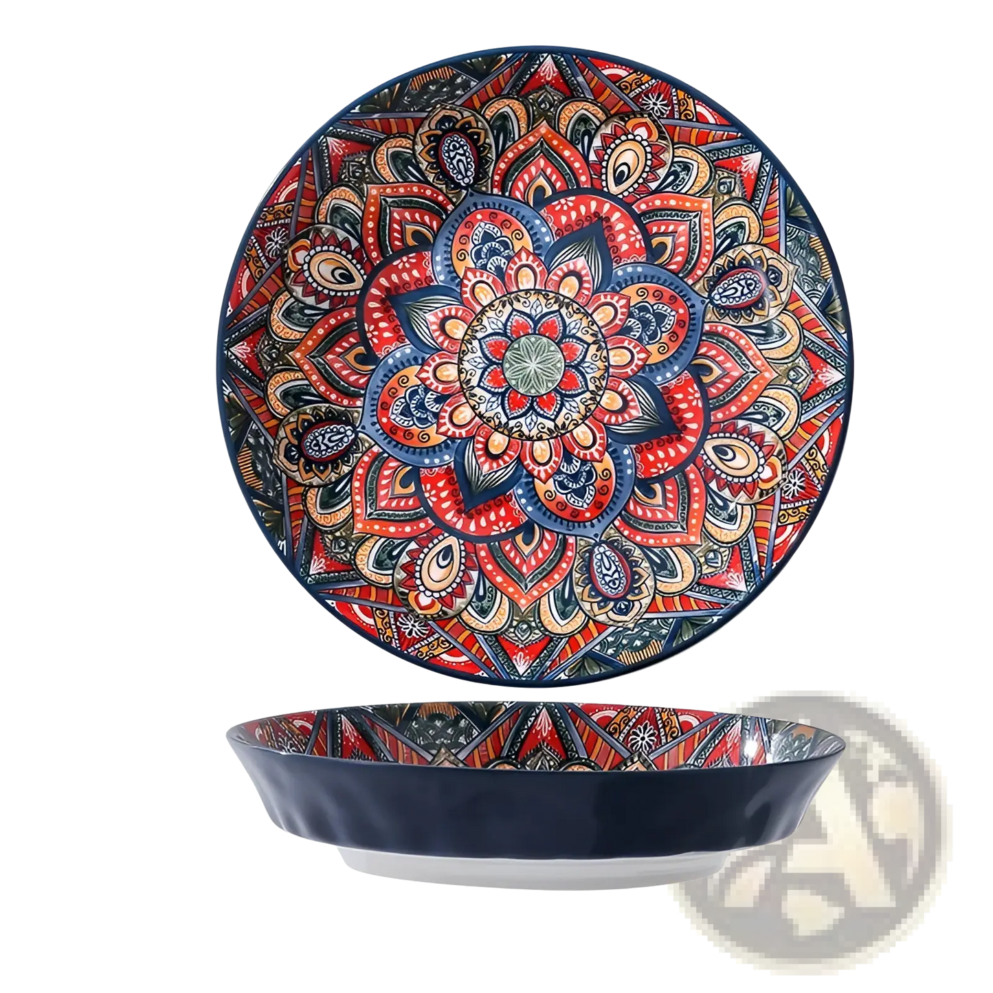 Ceramic Mandala Serving Bowl Hand Painted 400ml