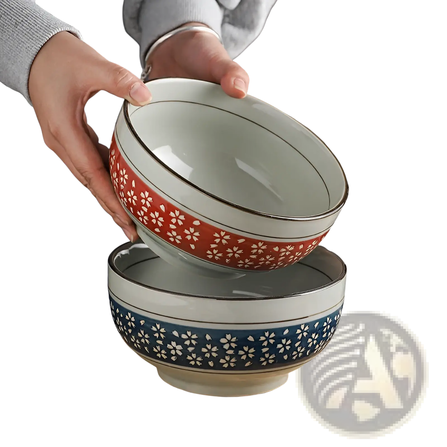 Ceramic Noodle Bowl 7 Inch Cherry Blossom Soup Bowl