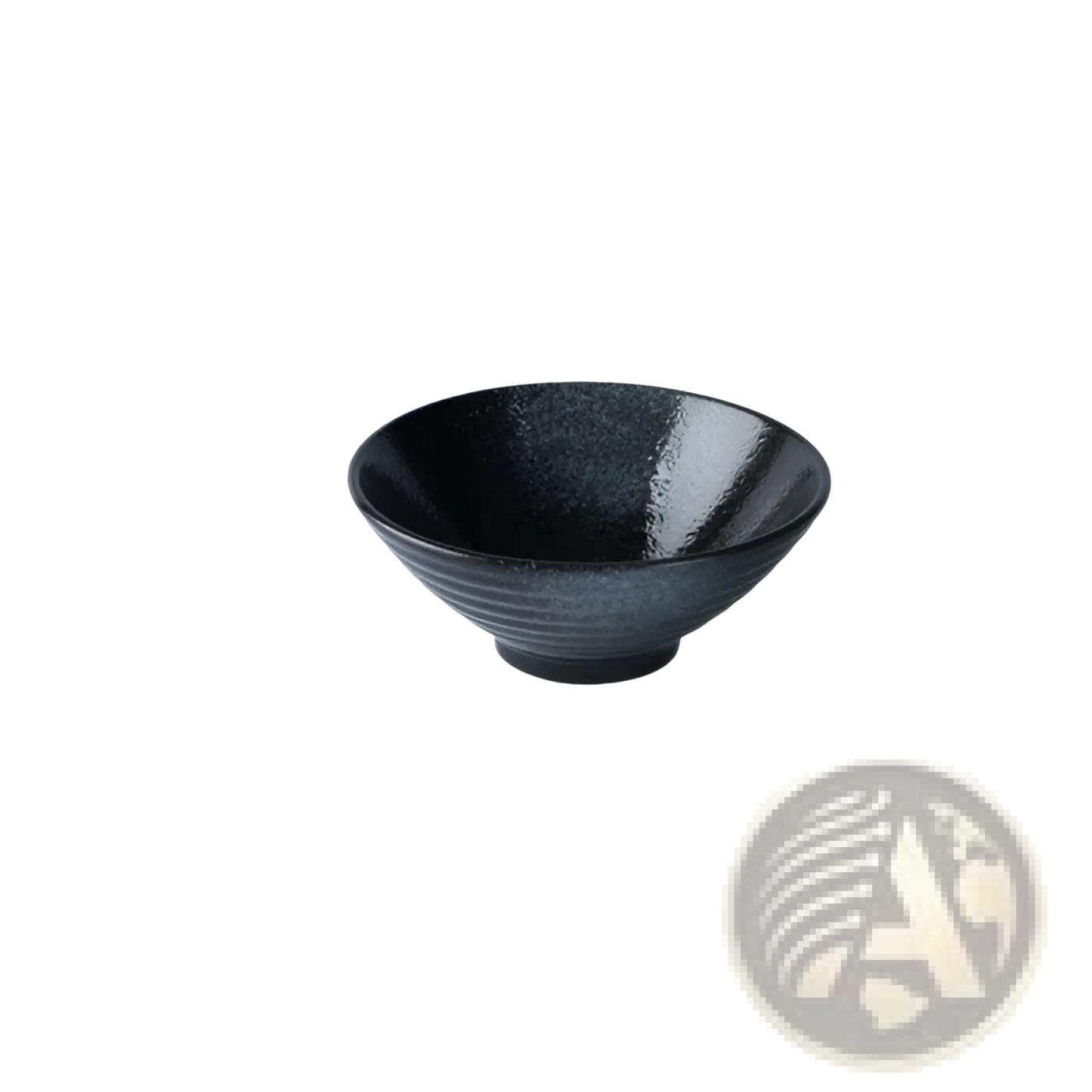 Ceramic Ramen Bowl Speckled Black Blue Kitchenware