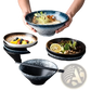 Ceramic Ramen Bowl Speckled Black Blue Kitchenware