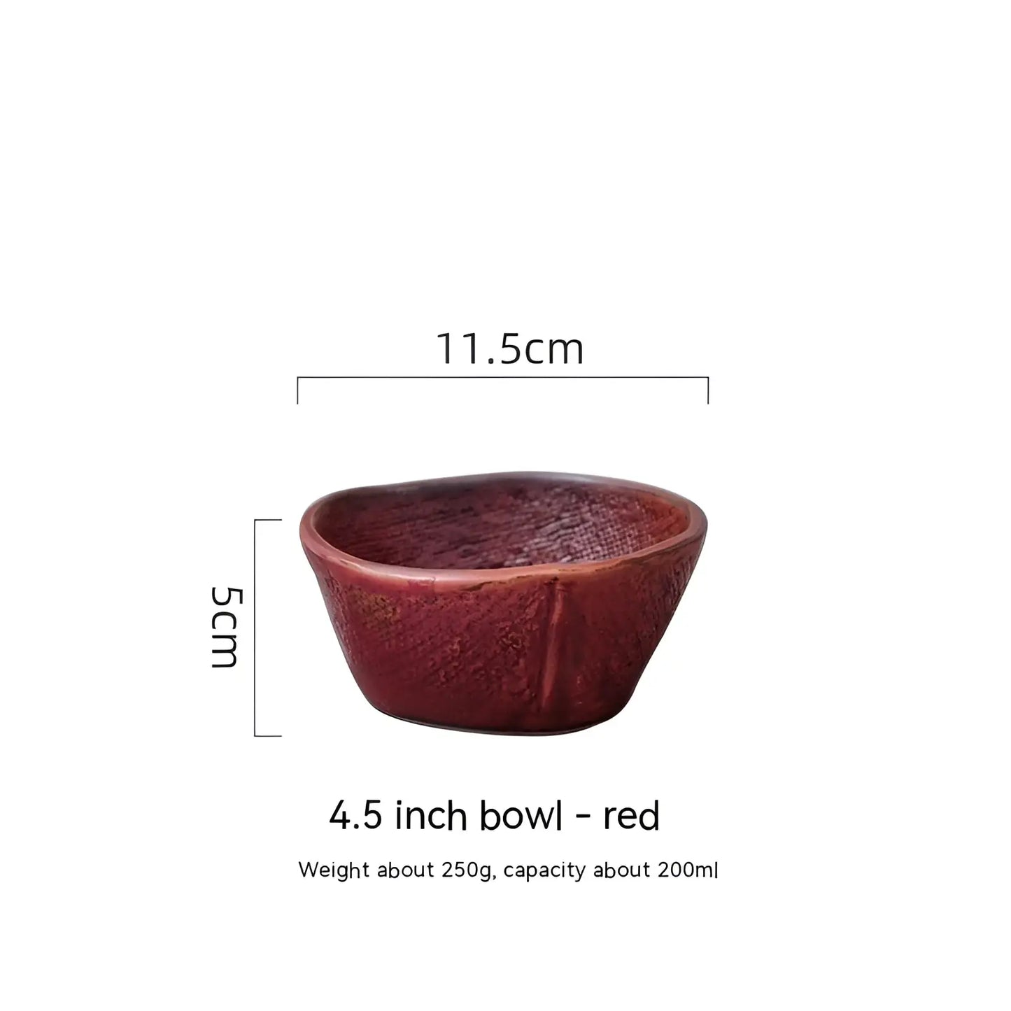 Ceramic Rice Bowl Retro Handcrafted Textured Soup Bowl