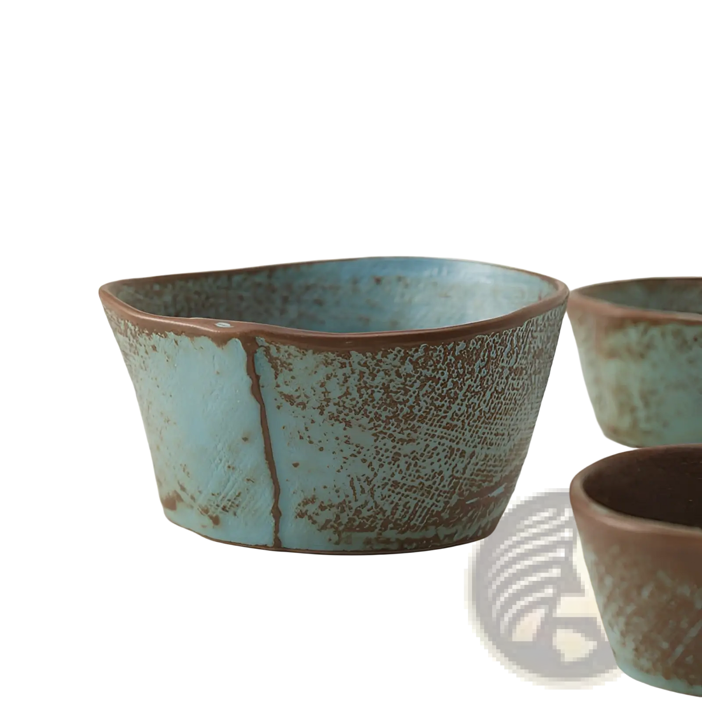 Ceramic Rice Bowl Retro Handcrafted Textured Soup Bowl