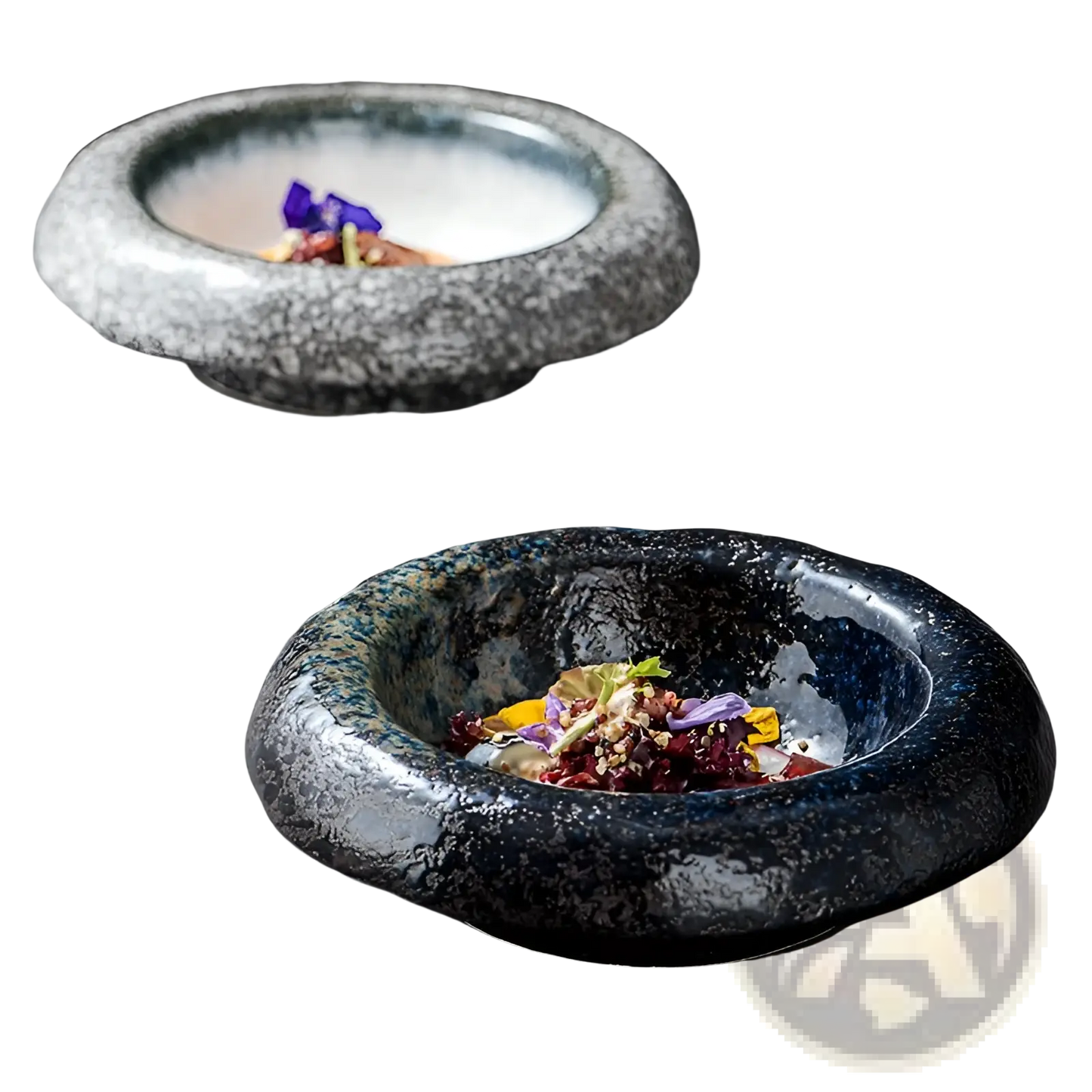 Ceramic Sashimi Bowl Retro Speckled Hat Plate