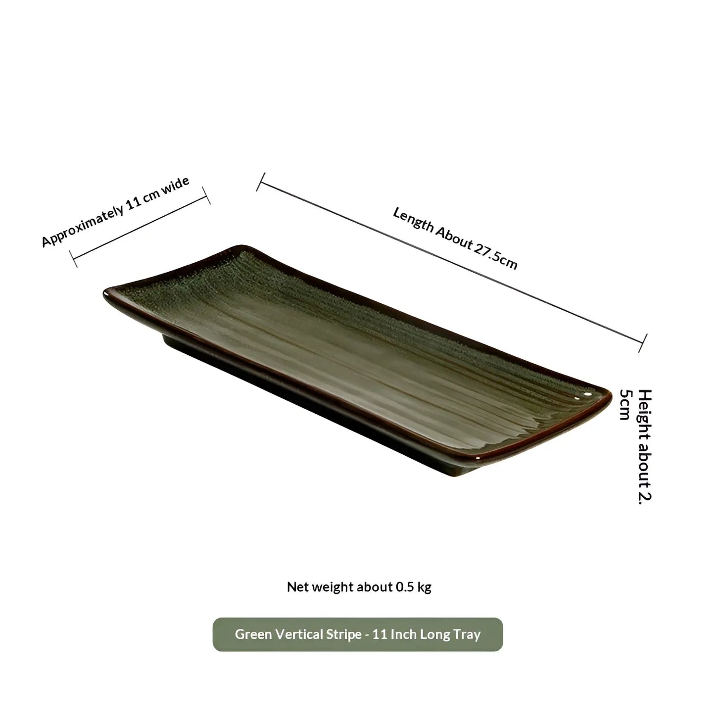 Ceramic Serving Tray 12.5 Inch Brown Gradient Platter