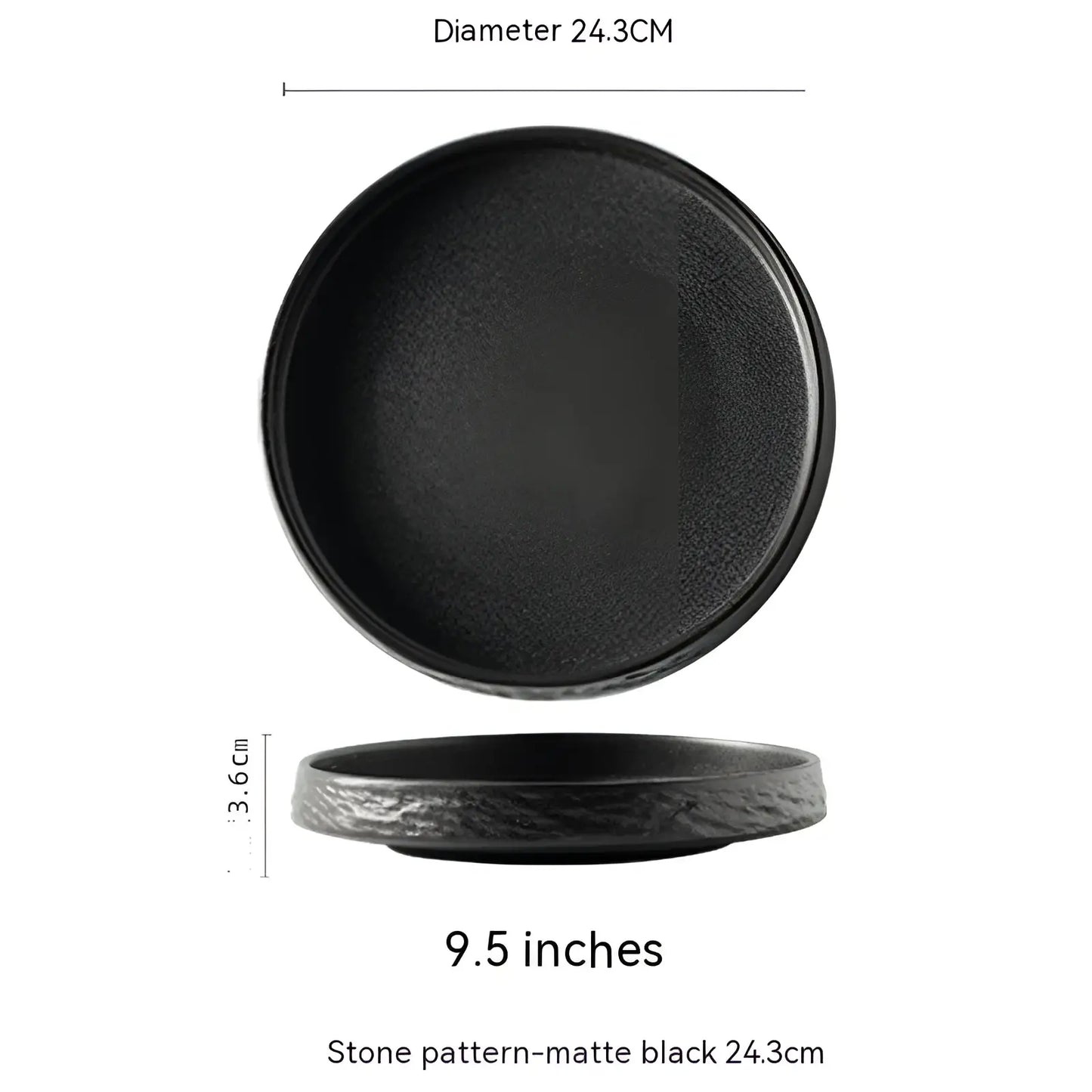 Ceramic Stone Pattern Deep Plate Japanese Tableware