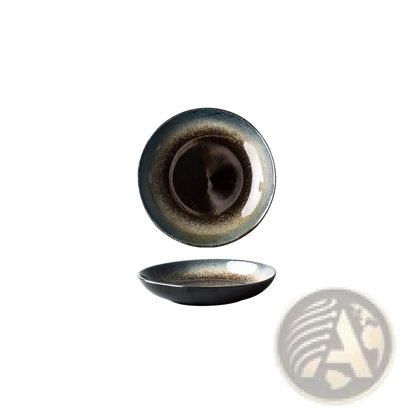 Ceramic Tableware Set Black and Gold Kiln Glaze Porcelain