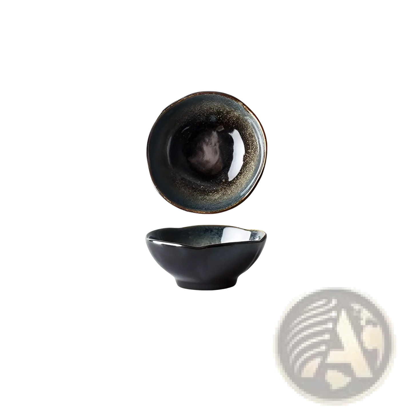 Ceramic Tableware Set Black and Gold Kiln Glaze Porcelain
