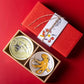Hand-painted Marine Ceramic Bowl Gift Set with Wooden Box