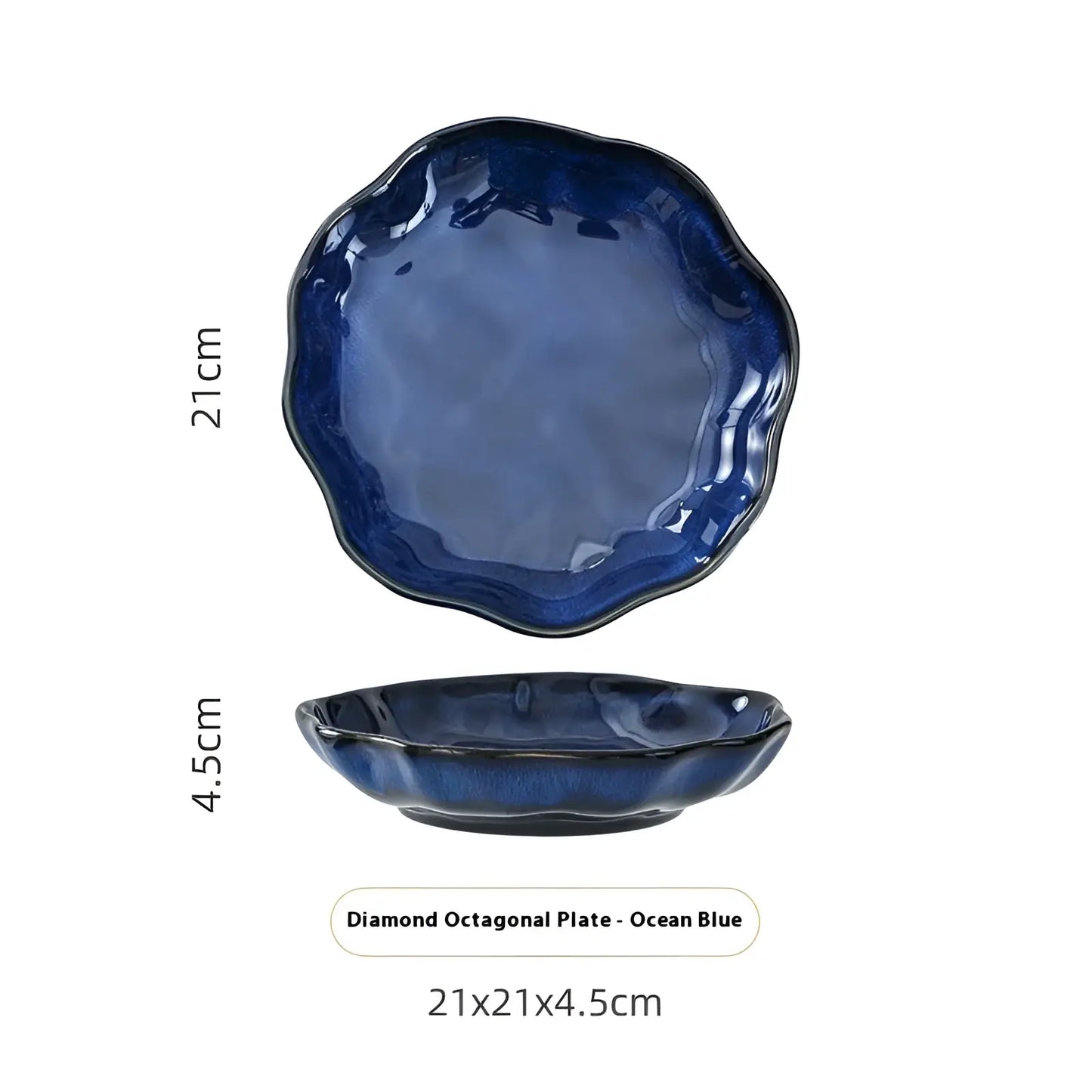 Ceramic Tableware Set Scalloped Fambe Diamond Dishes