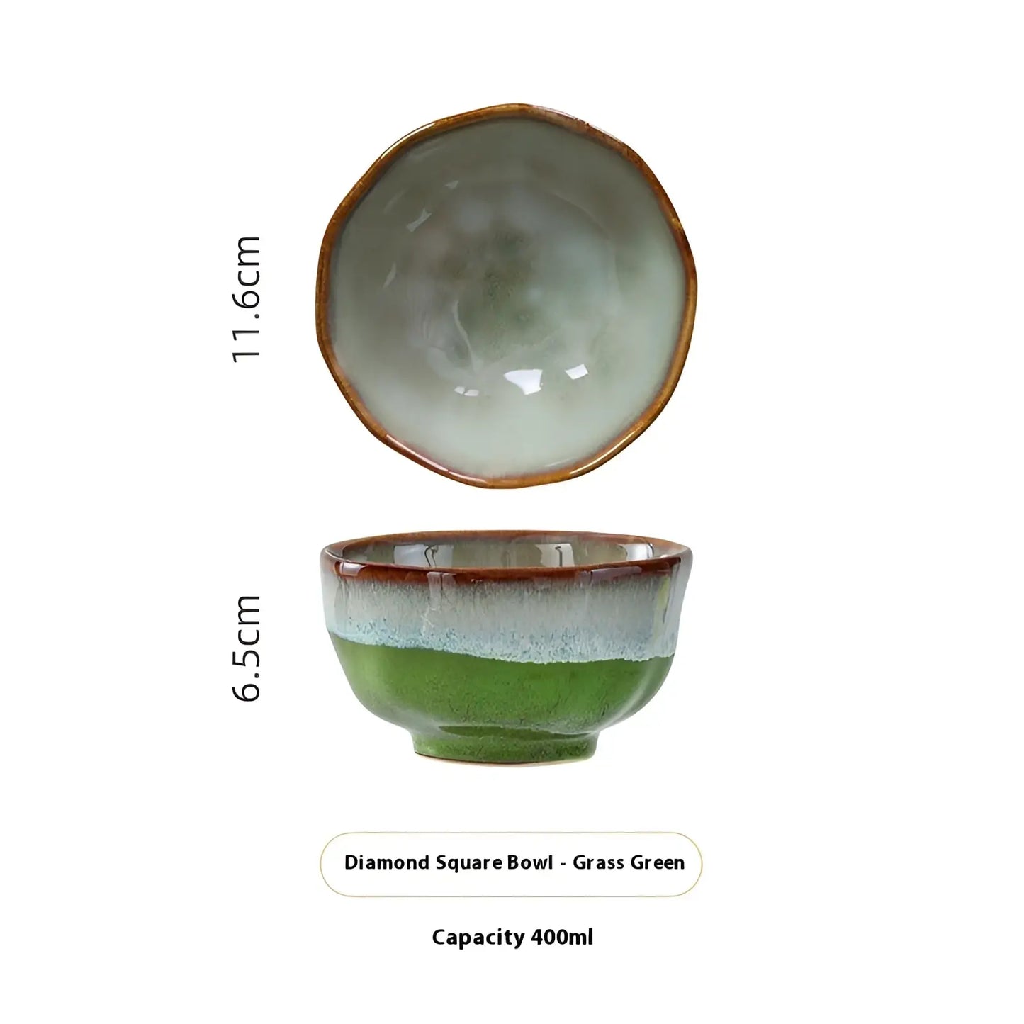 Ceramic Tableware Set Scalloped Fambe Diamond Dishes