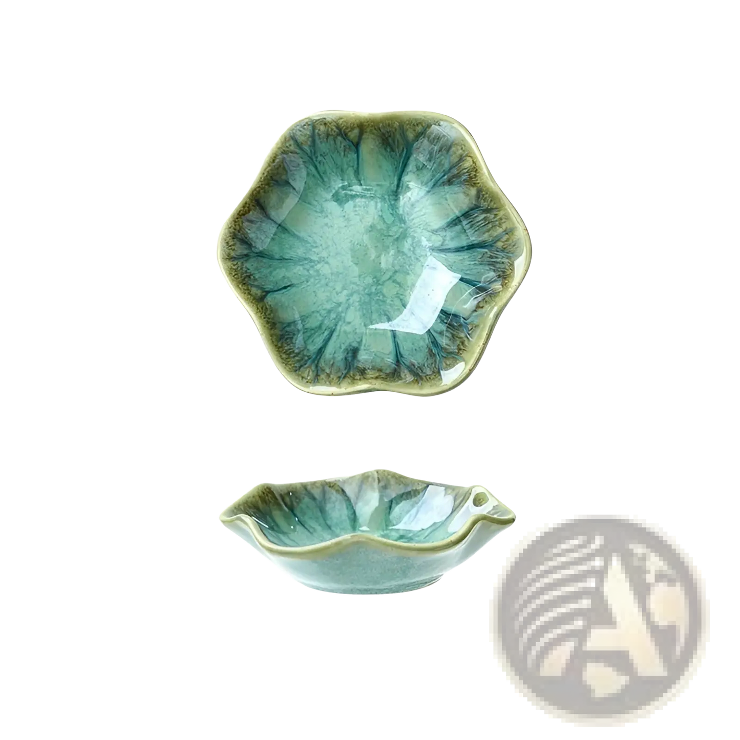 Ceramic Tableware Set Scalloped Fambe Diamond Dishes