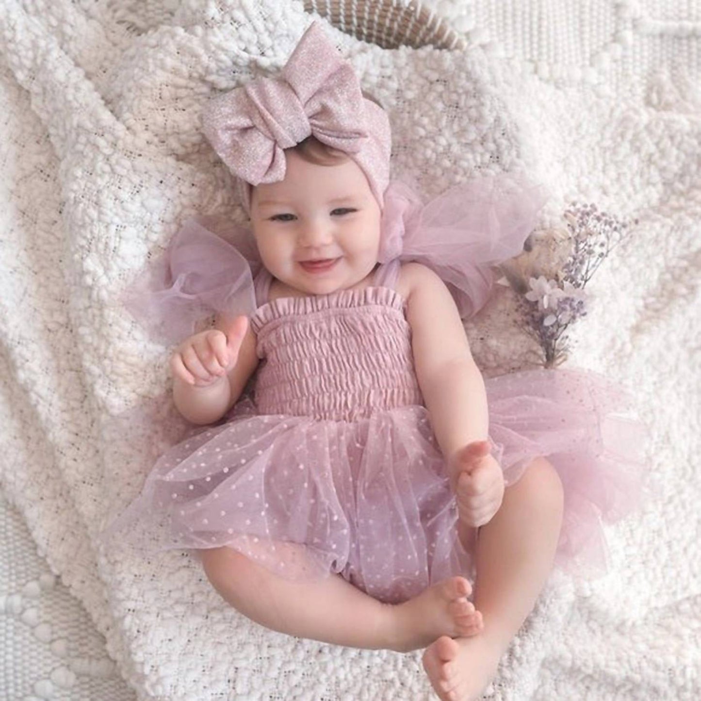 A Little Lacey - Poppy Dotted Swiss Romper Dress