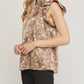 एंट्रो - फ्लोरल और लेपर्ड रफल टॉप