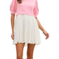 Entro - Brenda Two-Tone Pleated Eyelet Mini Dress