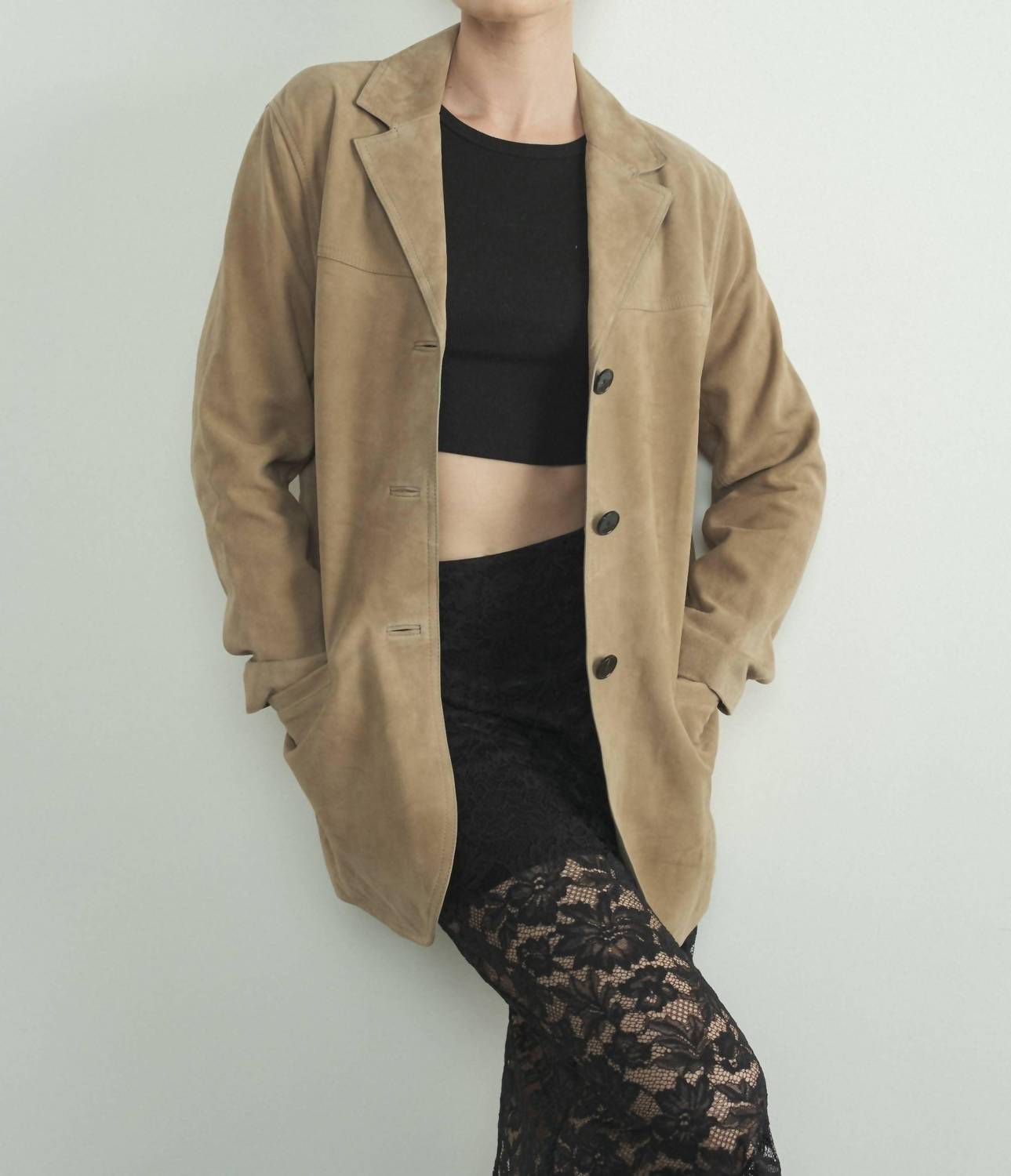 Aaron & Amber - Faux Suede Blazer